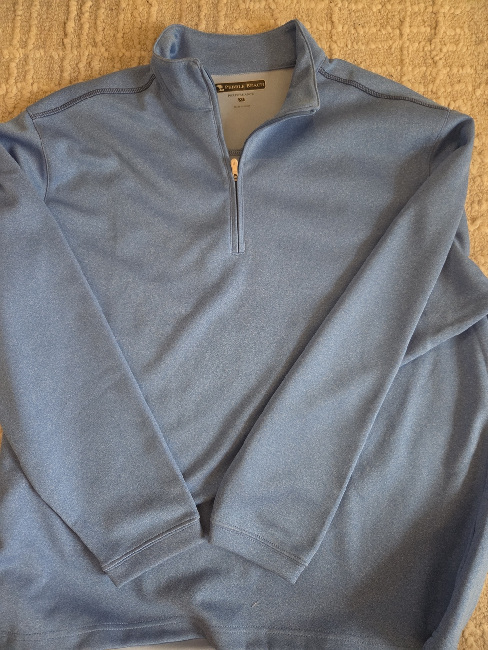 Pebble Beach Men's Light Blue Quarter-Zip Golf Pullover, XL